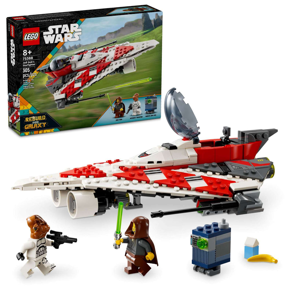 LEGO Star Wars Jedi Bob's Starfighter 75388 box and model