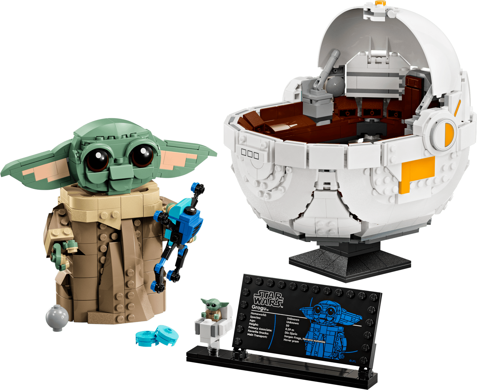 LEGO Star Wars Grogu with Hover Pram 75403 built model