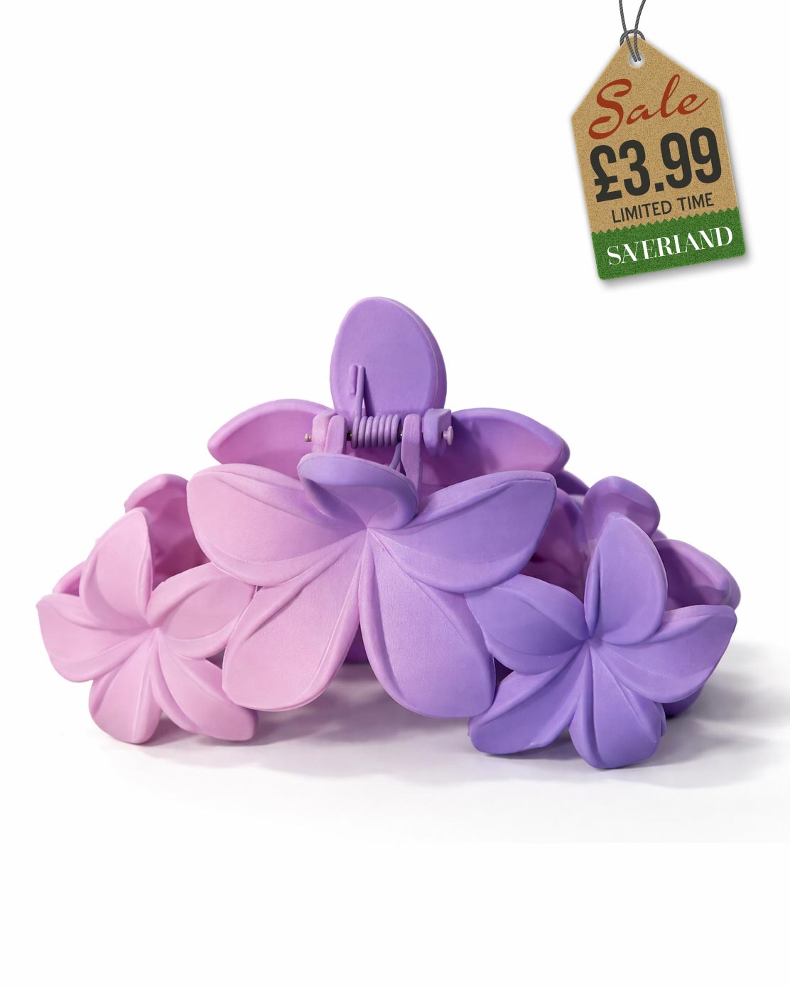 Purple & Lilac Twin Plumeria Flower Hair Clip