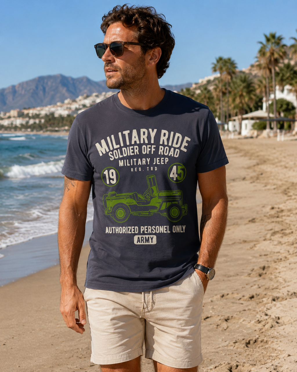 Military Ride Army Jeep Men's T-Shirt