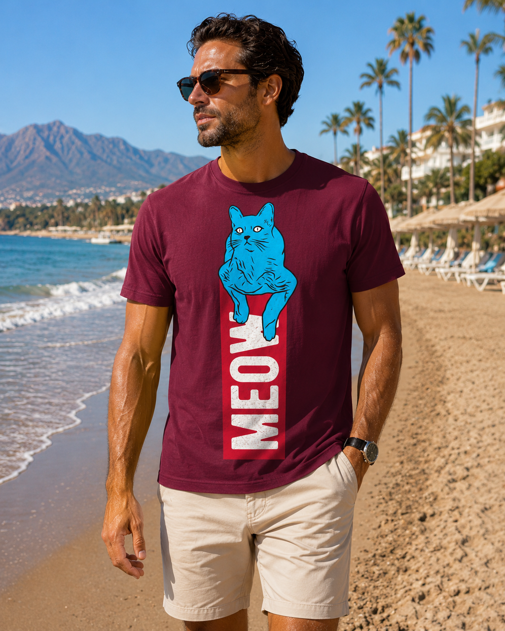 Meow Cat Graphic T-Shirt