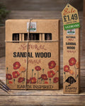 Natural Sandalwood Masala incense box and single pack by Namaste India