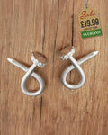 Sterling Silver Nail Push-back Earrings Decorated with CZ Simulated Diamonds