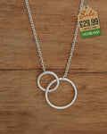 Sterling Silver Small & Large Circle Links Necklace