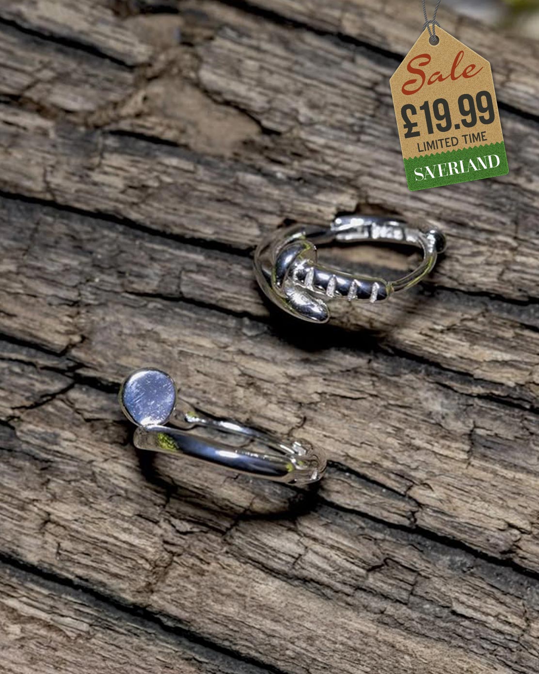 Sterling Silver Nail Hoop Earrings