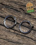 Sterling Silver Nail Hoop Earrings