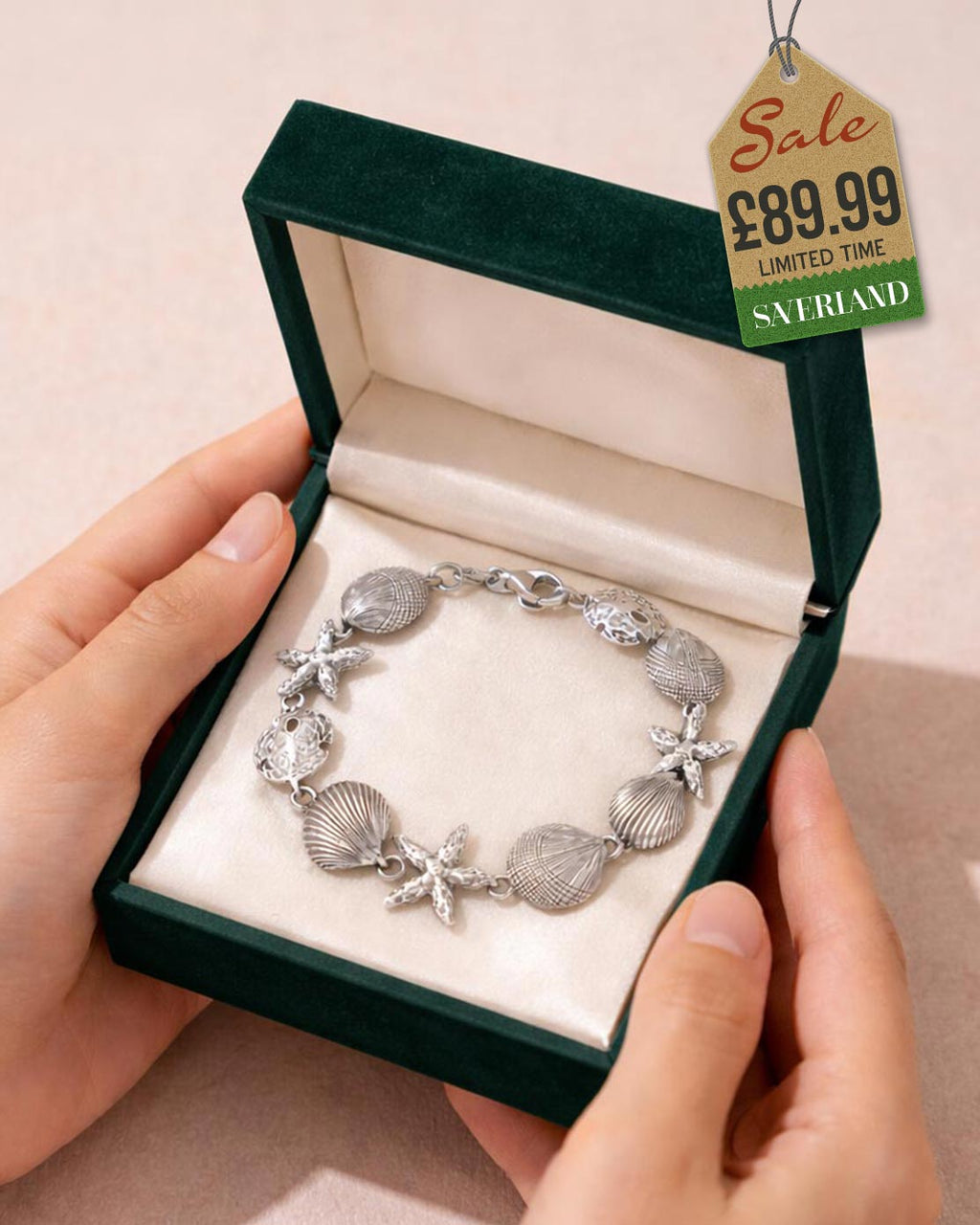 Sterling Silver Shell & Starfish Bracelet
