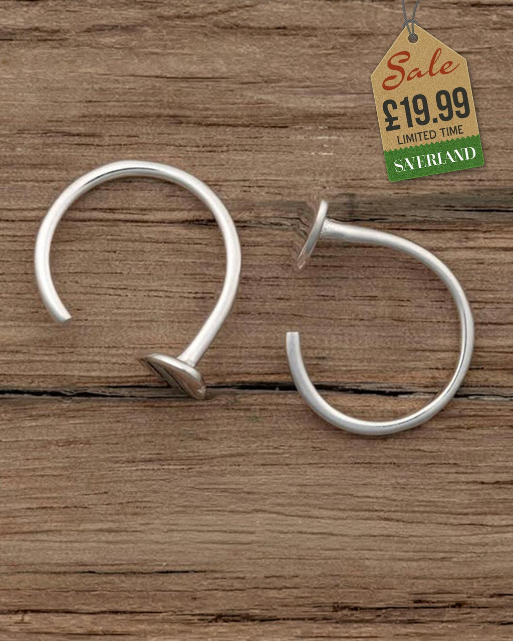 Sterling Silver Lovers Heart Hook Earrings