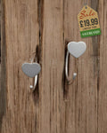 Sterling Silver Lovers Heart Hook Earrings