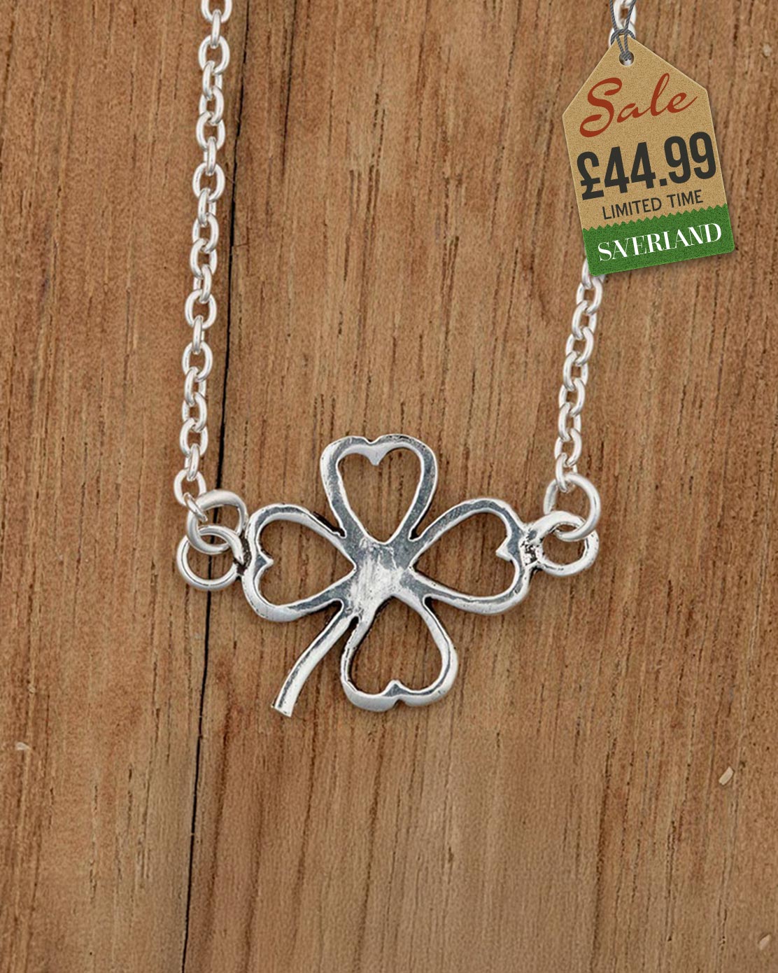 Sterling Silver Lucky Clover Anklet