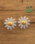 Sterling Silver Push-back Earrings Pollen Plated with 1 Micron 18K Yellow Gold