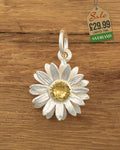 Sterling Silver Flower Pendant Pollen Plated with 1 Micron 18K Yellow Gold