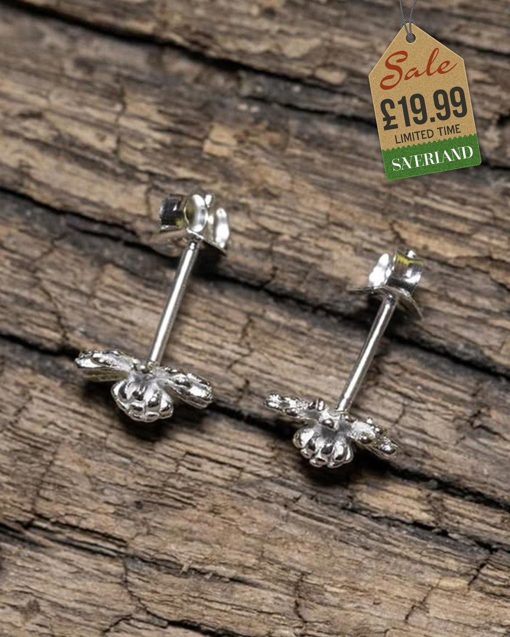 Sterling Silver Daisy Flower Push-back Earrings