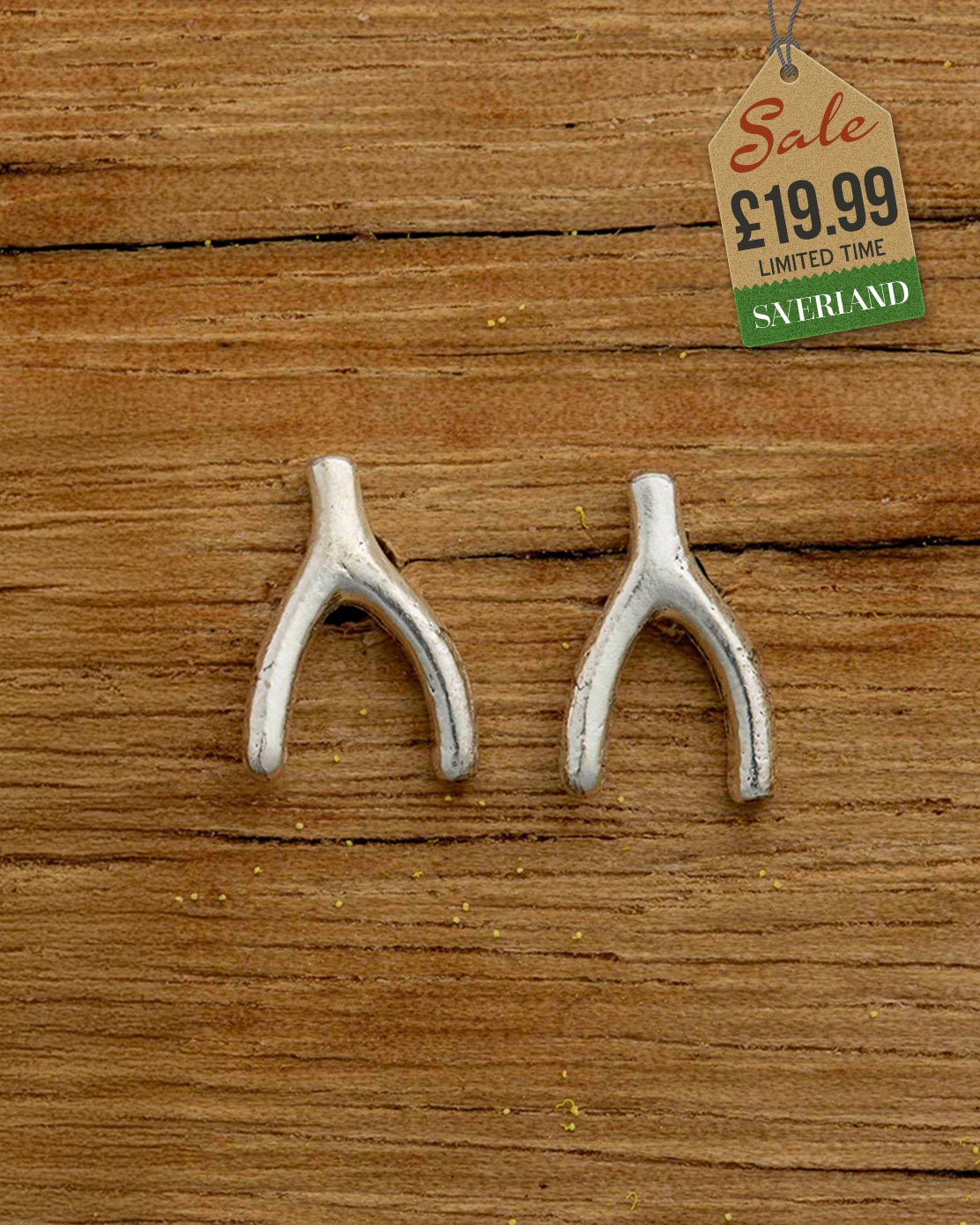Sterling Silver Wishbone Push-back Earrings