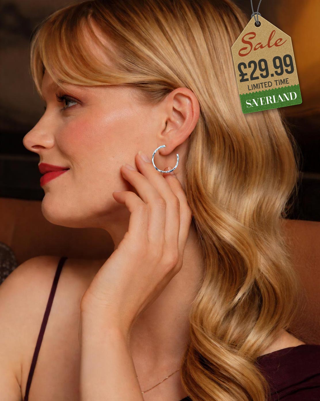 Sterling Silver Curvy Leaf Push-back Earrings