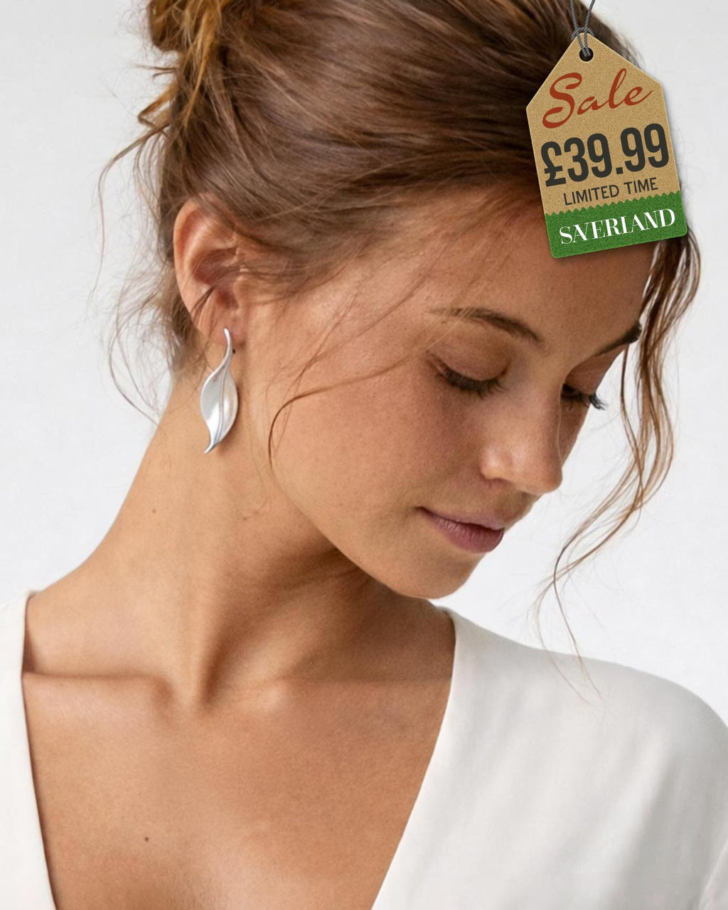 Sterling Silver Olive Leaf Hook Leaf Earrings