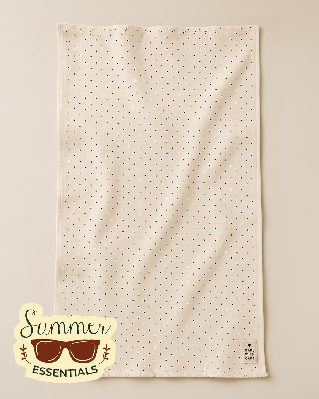 Coastal Dots Cotton Sarong – Beige