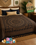 Black & Golden Mandala Elephant Throw