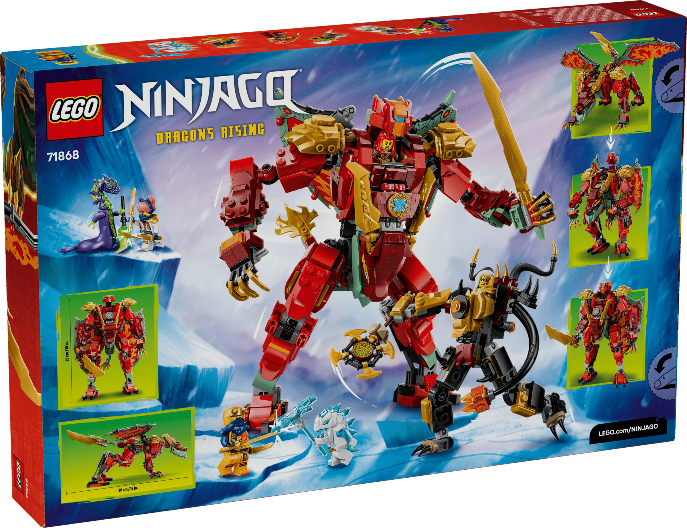 LEGO Ninjago Wyldfyre's Transforming Dragon Mech 71868 box