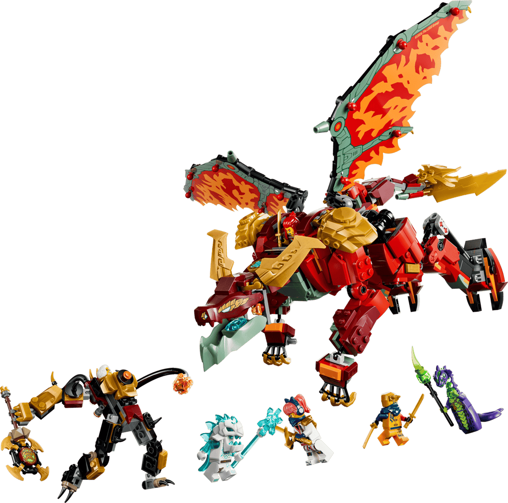 LEGO Ninjago Wyldfyre's Transforming Dragon Mech 71868 built model