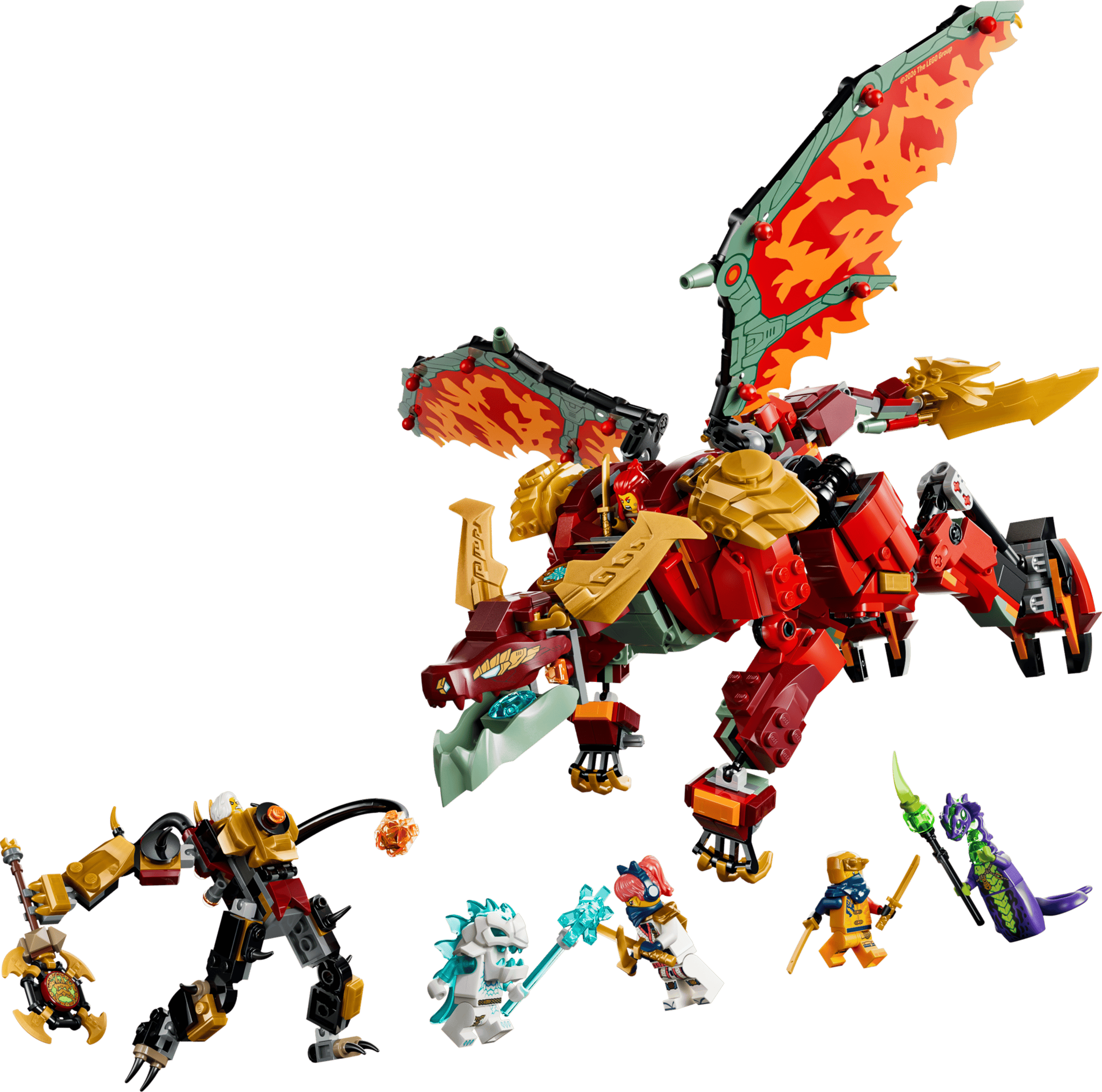 LEGO Ninjago Wyldfyre's Transforming Dragon Mech 71868 built model