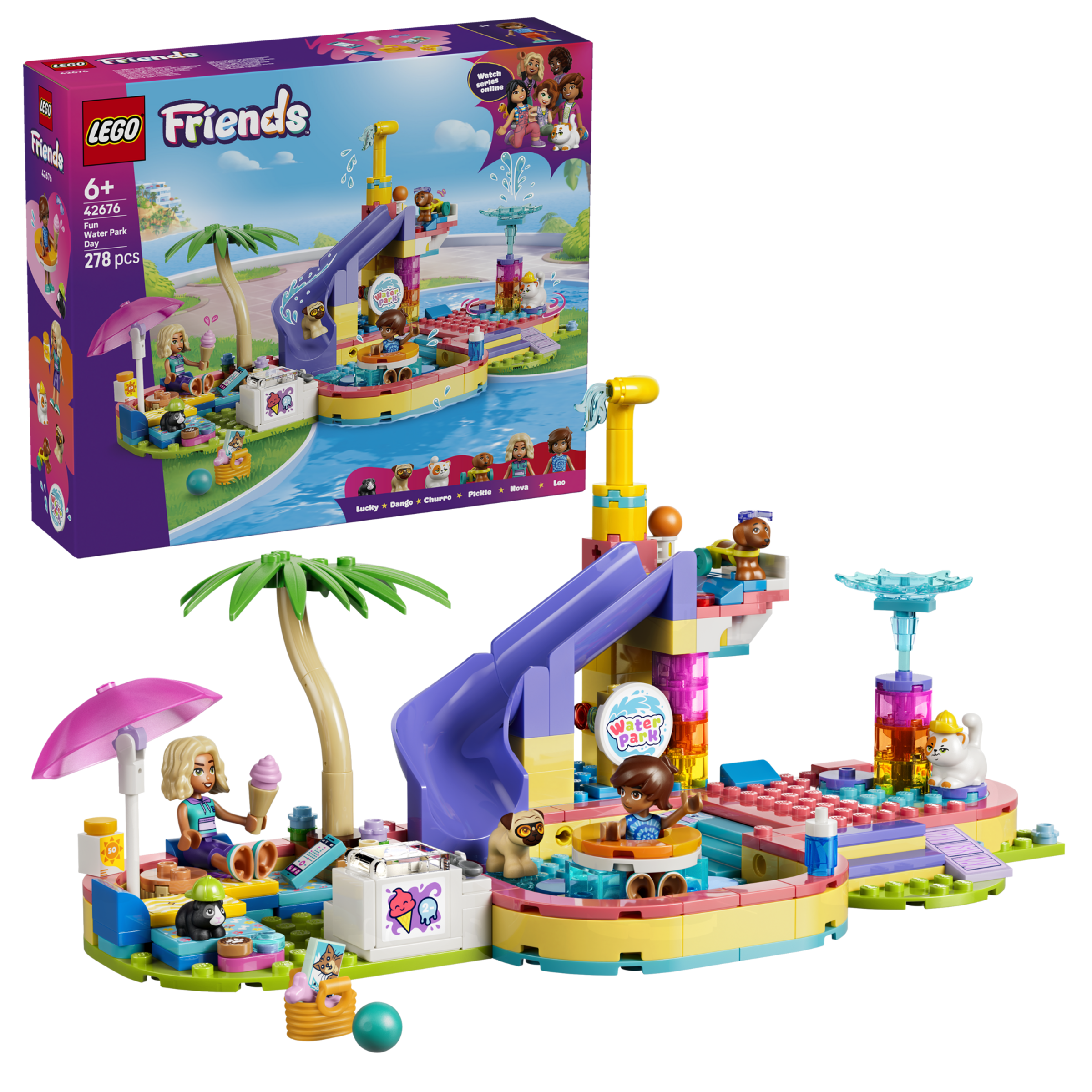 LEGO Friends Fun Water Park Day 42676 box and model