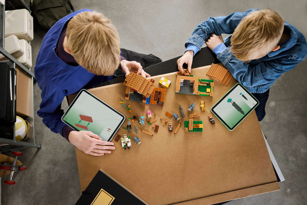 LEGO Minecraft Evoker Village Attack 21596 being built