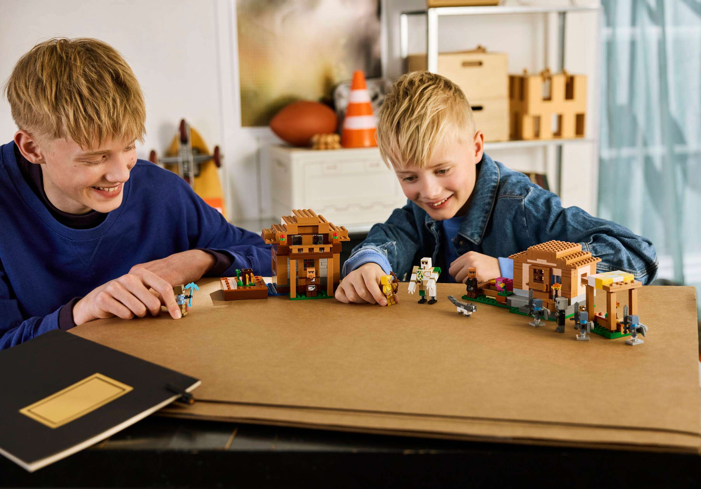 LEGO Minecraft Evoker Village Attack 21596 play scene