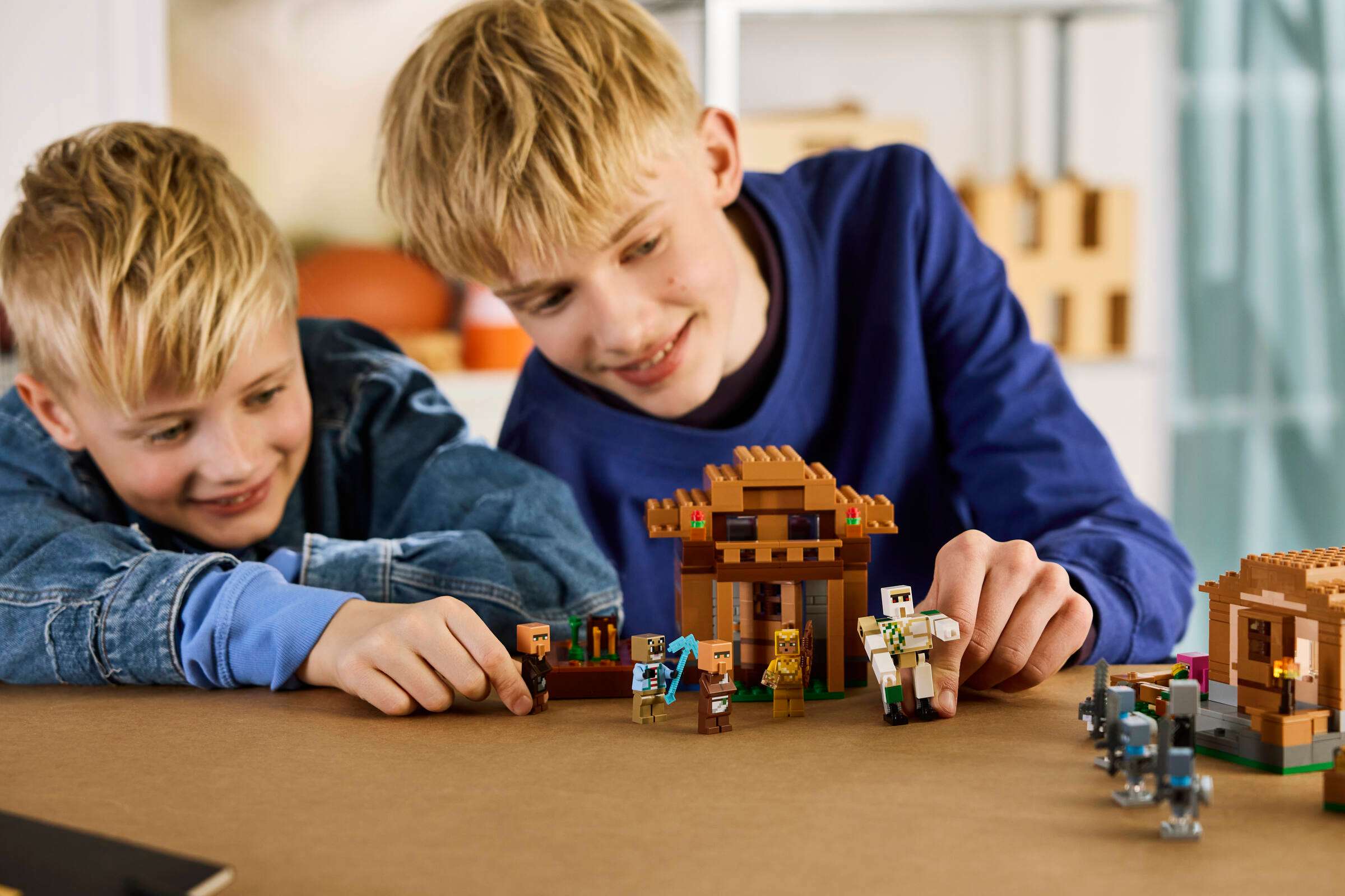 LEGO Minecraft Evoker Village Attack 21596 play scene
