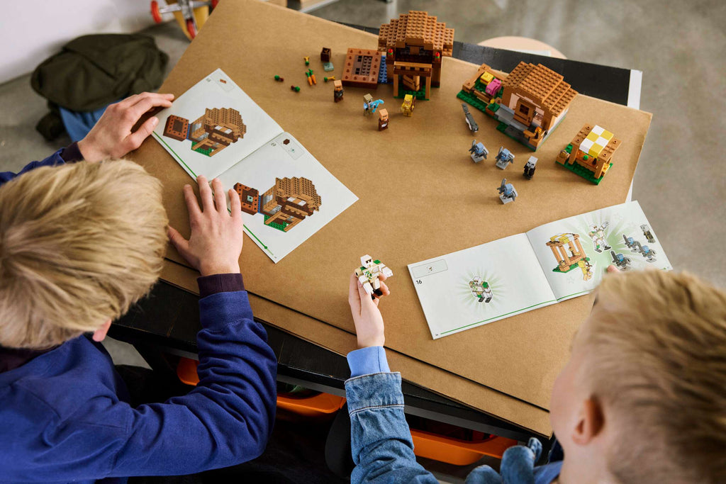 LEGO Minecraft Evoker Village Attack 21596 play scene