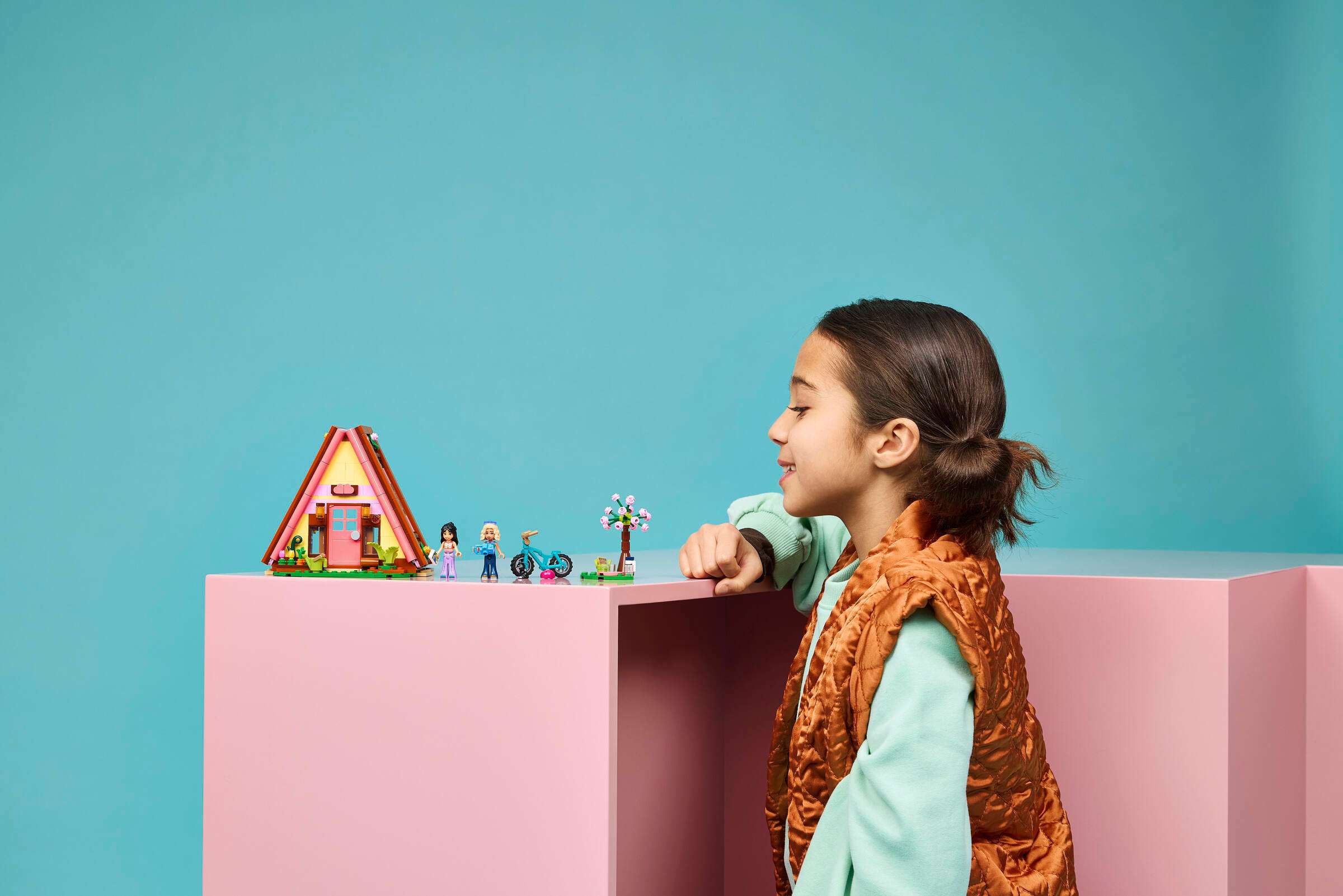 LEGO Friends Nature Glamping Cabin 42682 on display