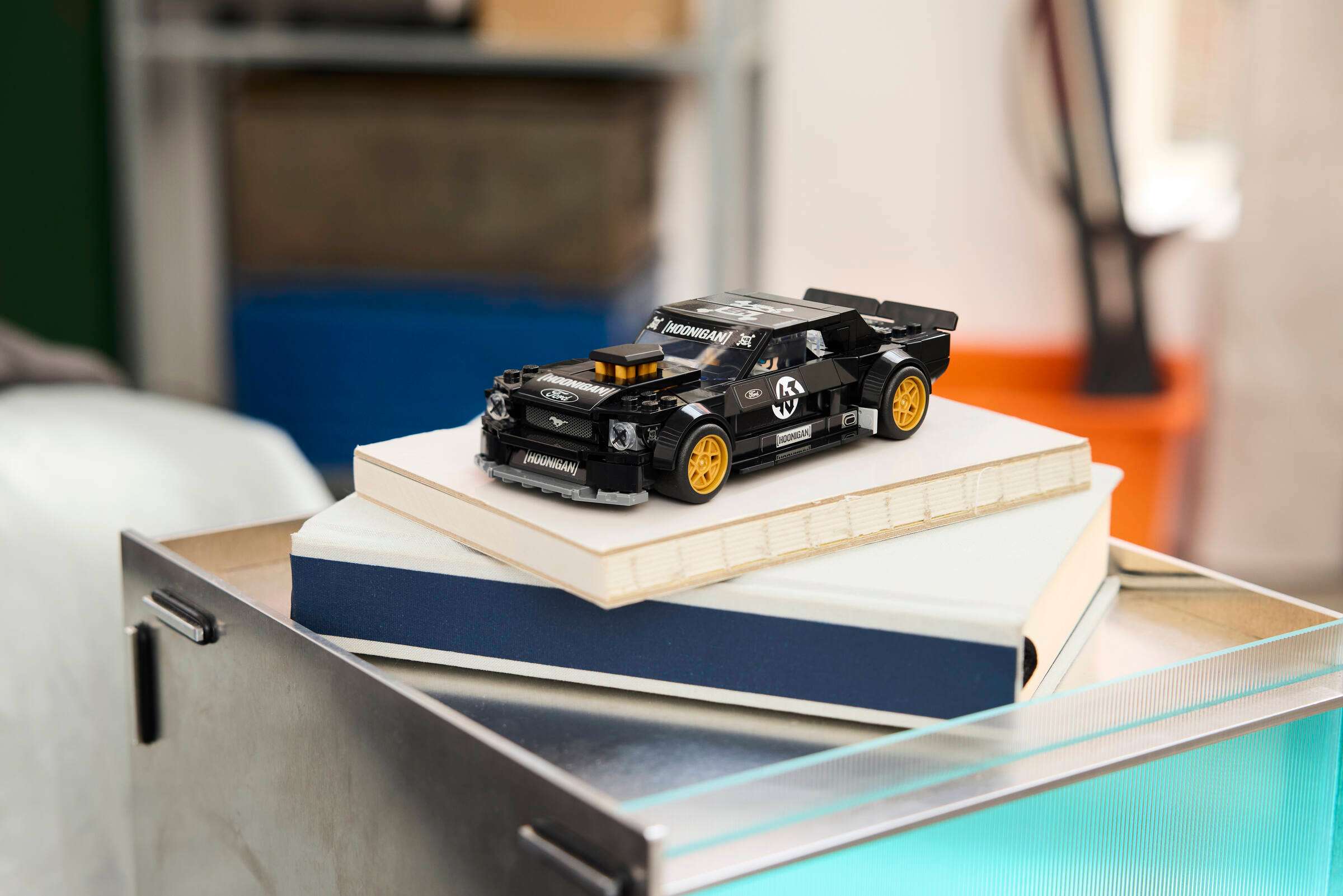 LEGO Speed Champions Ken Block's '65 Ford Mustang Hoonicorn V1 77262 on display