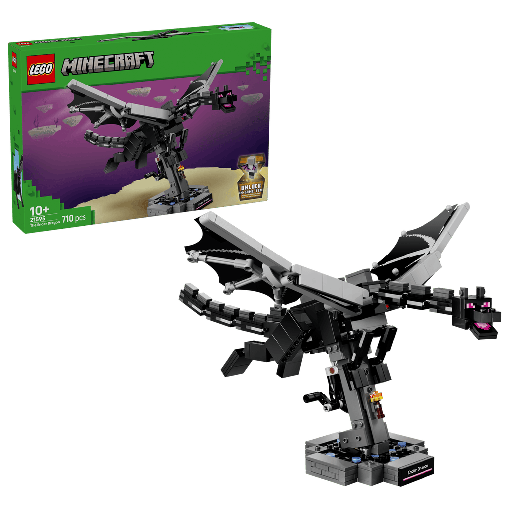 LEGO Minecraft The Ender Dragon 21595 box and model