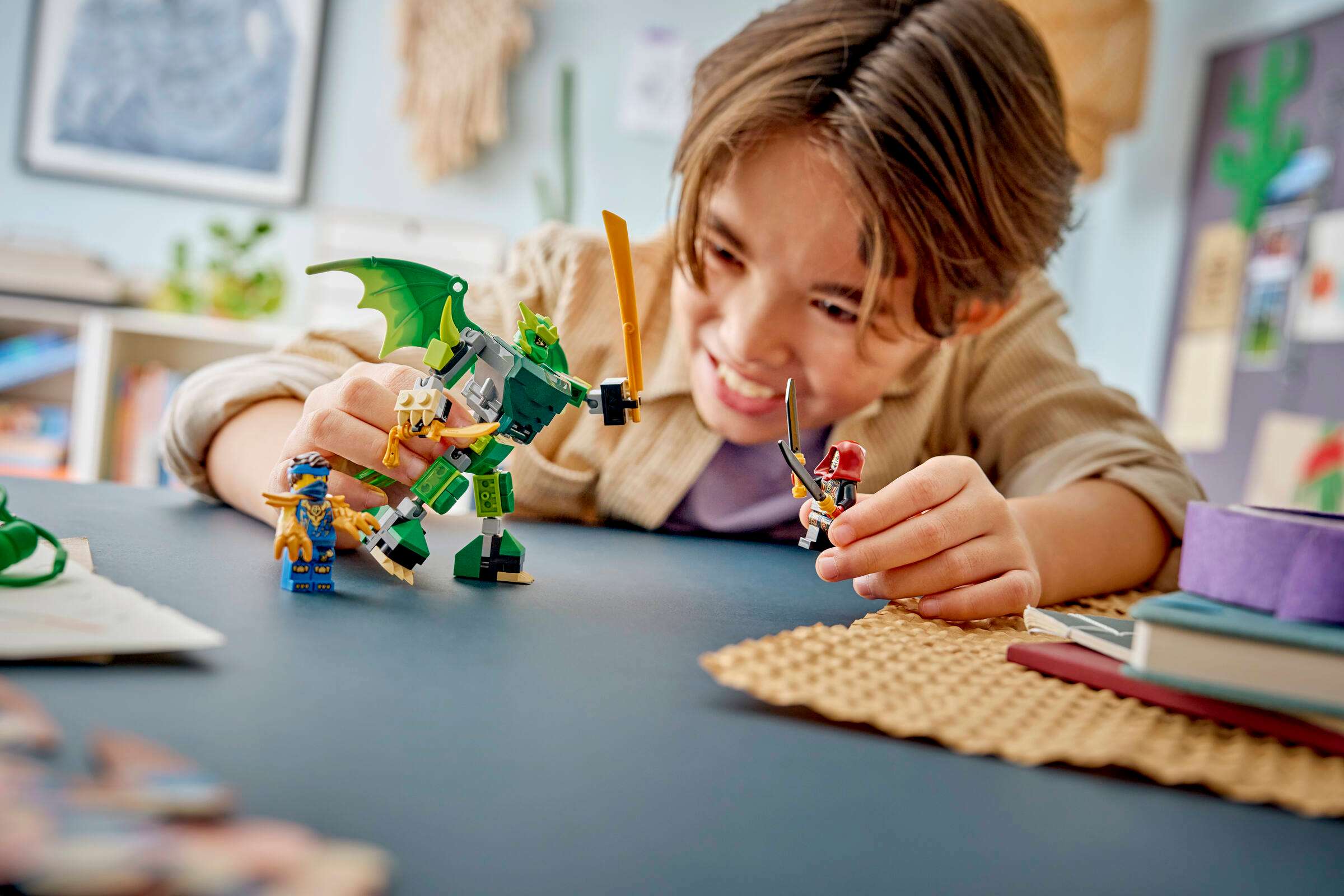 LEGO Ninjago Lloyd's Dragon Mech Battle Pack 71862 play scene
