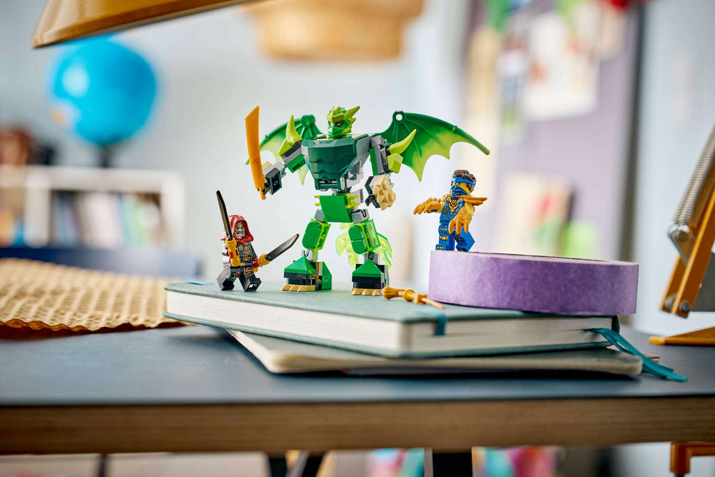 LEGO Ninjago Lloyd's Dragon Mech Battle Pack 71862 on display