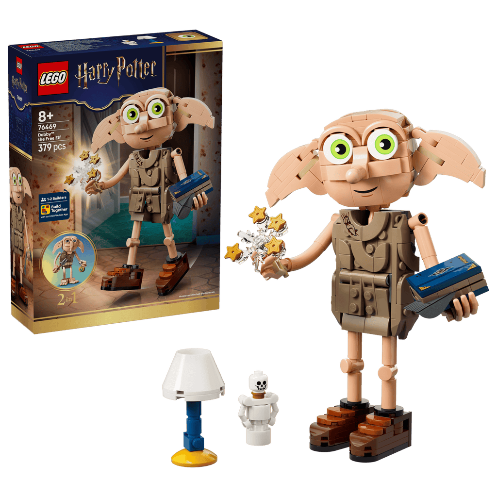 LEGO Harry Potter Dobby the Free Elf 76469 box and model