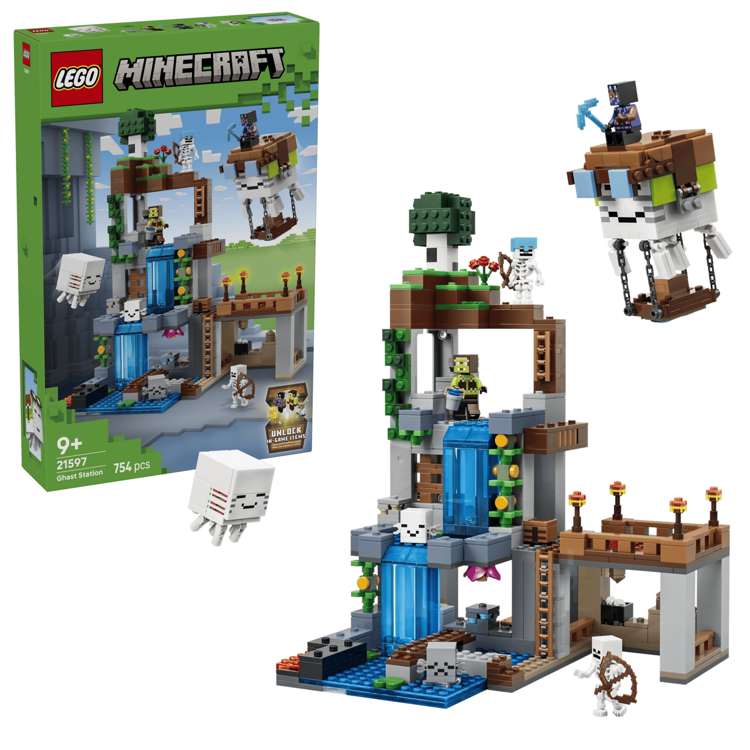 LEGO Minecraft Ghast Station 21597 box and model
