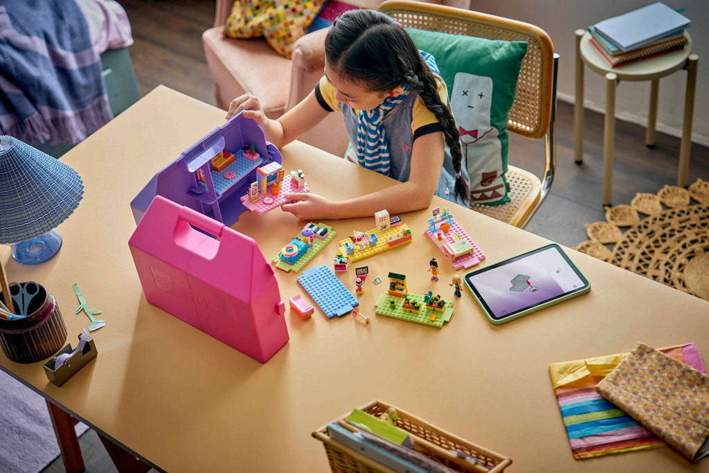 LEGO Friends Creative Dollhouse Suitcase 42697 being built