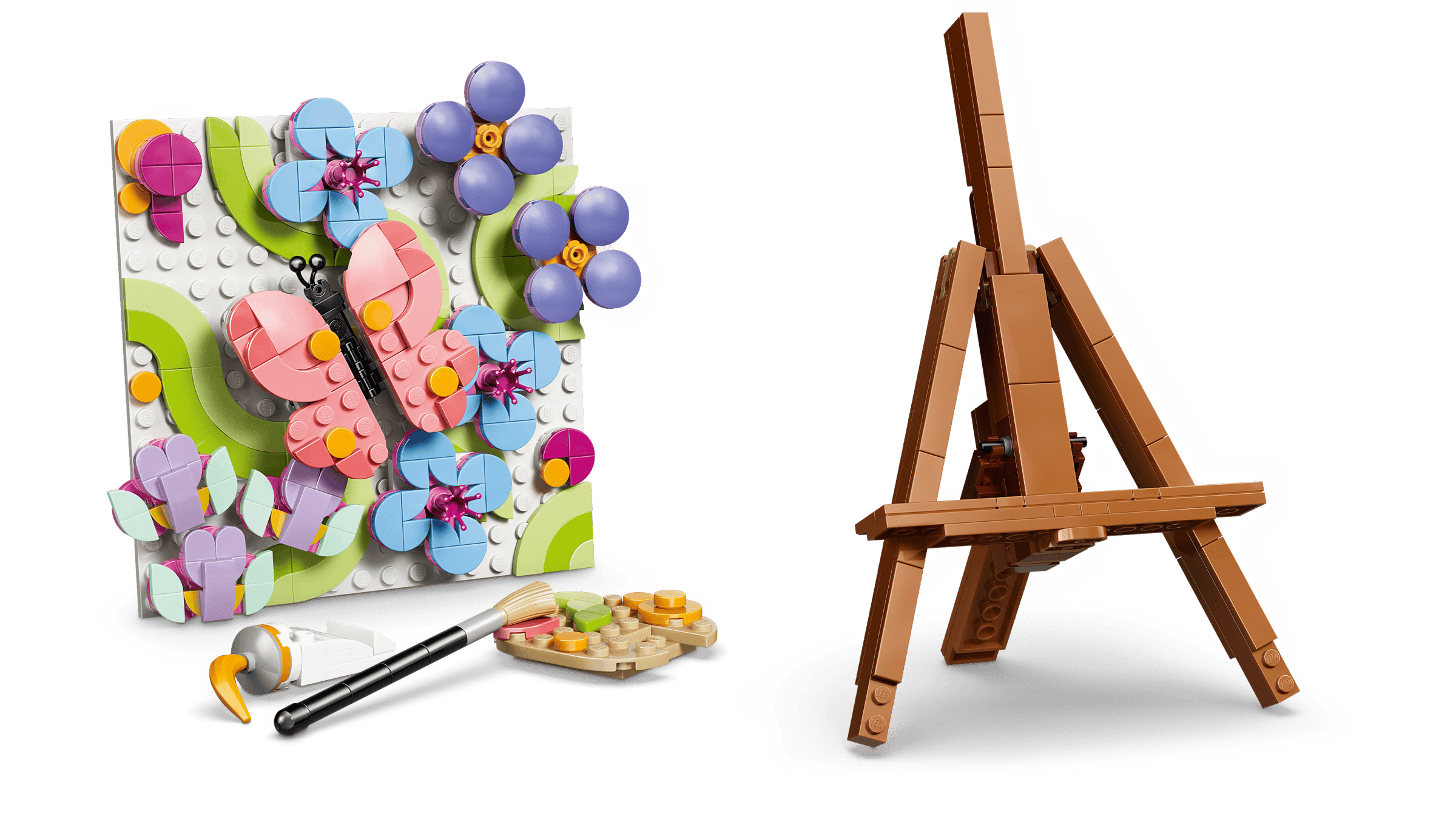 LEGO Creator 3-in-1 Floral Art Decor Painting 31390 detail view