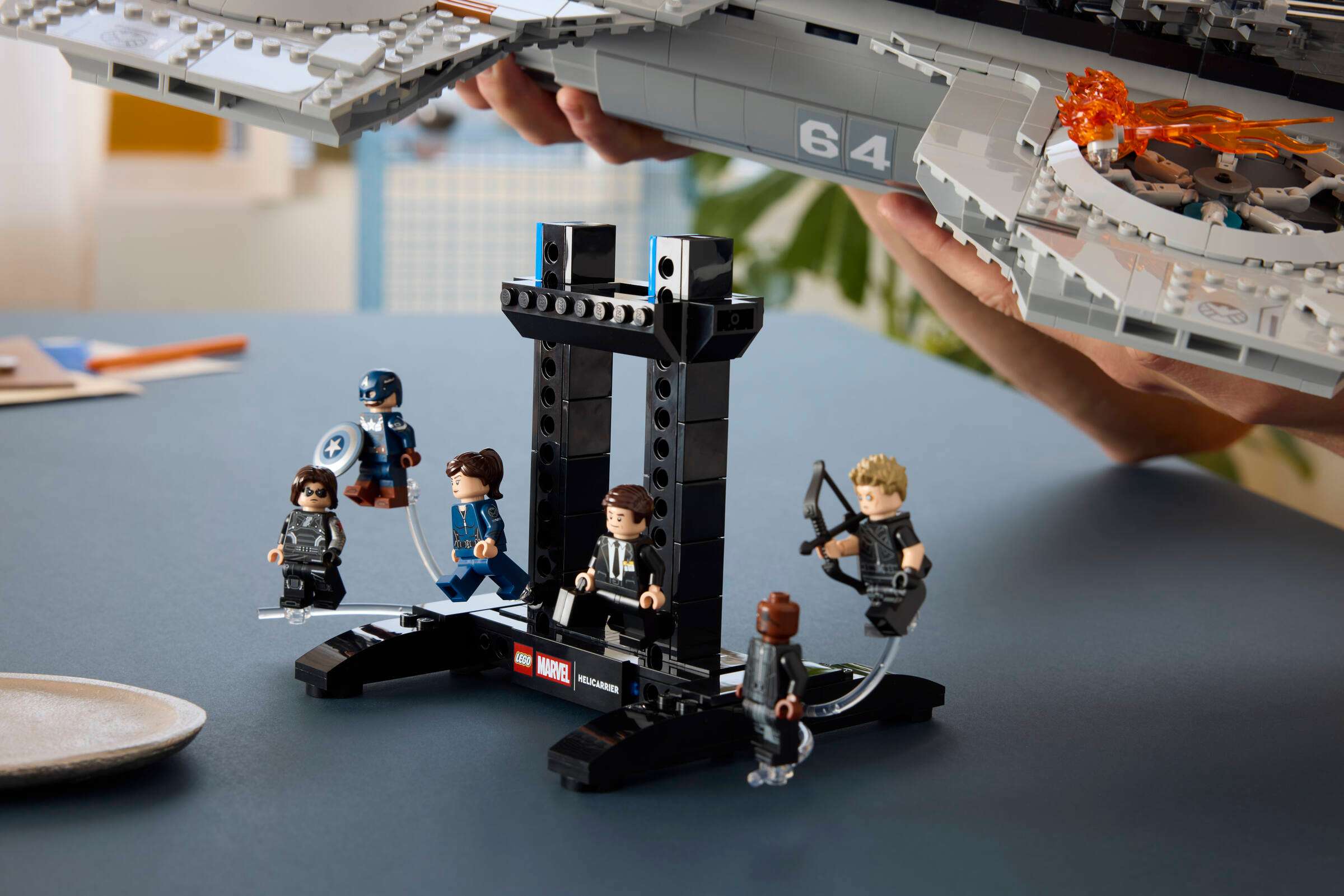 LEGO Marvel S.H.I.E.L.D. Helicarrier 76354 being built