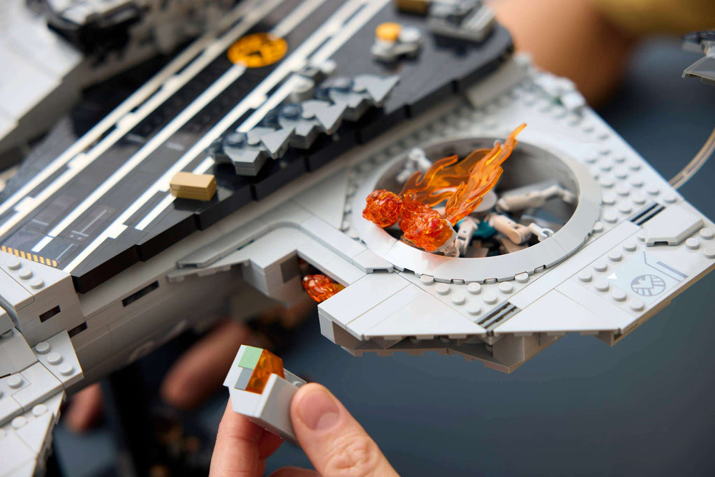 LEGO Marvel S.H.I.E.L.D. Helicarrier 76354 being built