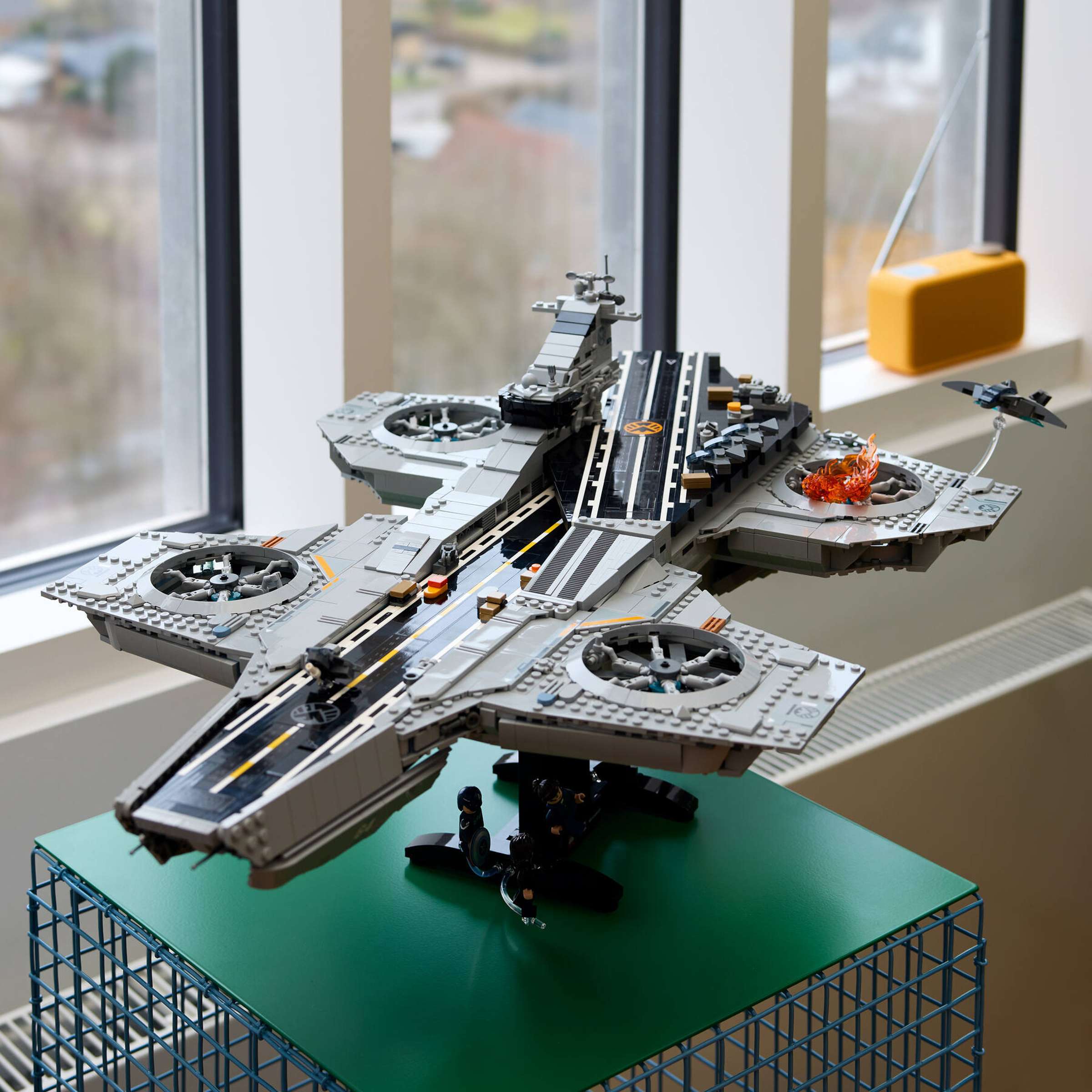LEGO Marvel S.H.I.E.L.D. Helicarrier 76354 on display