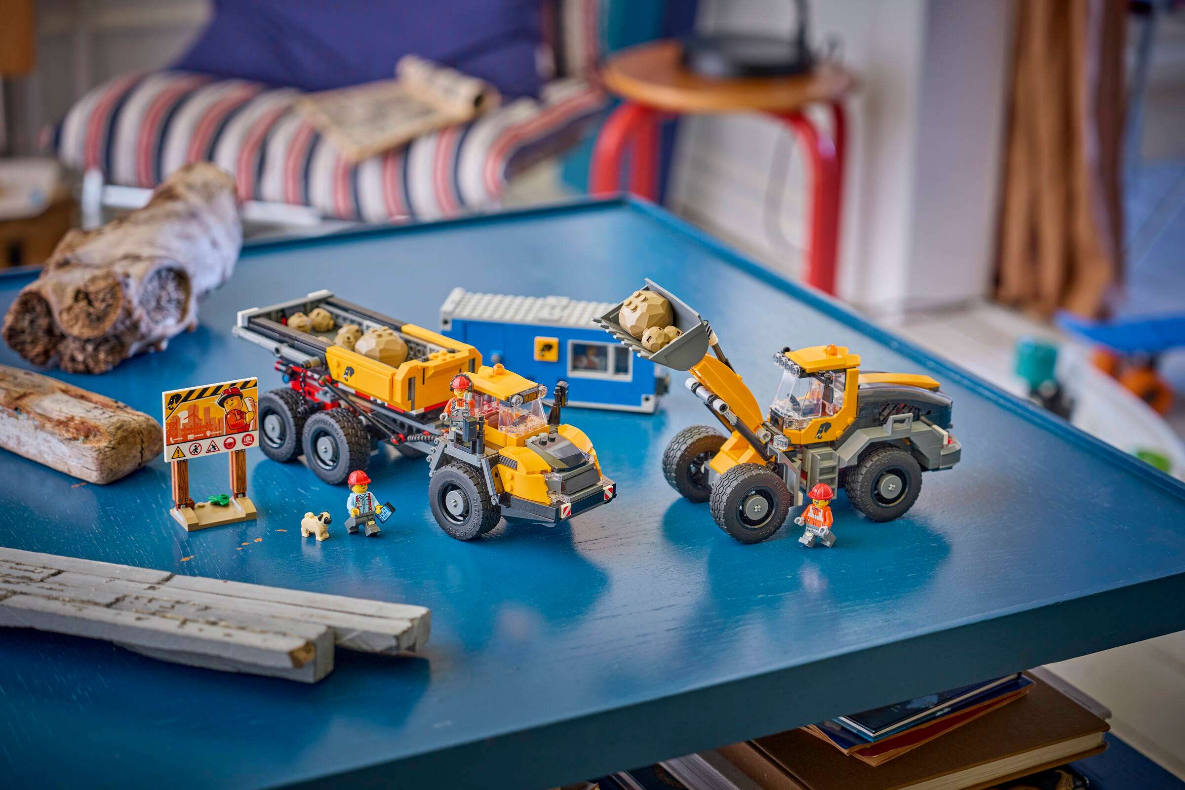 LEGO City Dump Truck & Front End Loader 60494 on display