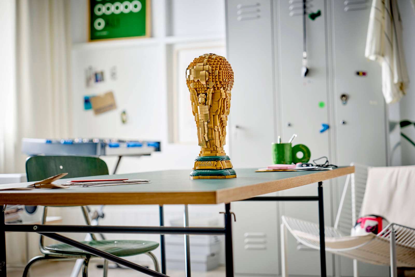 LEGO Editions FIFA World Cup Official Trophy 43020 on display