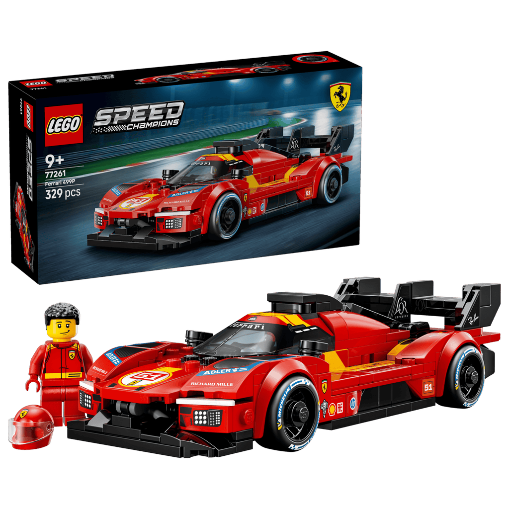 LEGO Speed Champions Ferrari 499P 77261 box and model