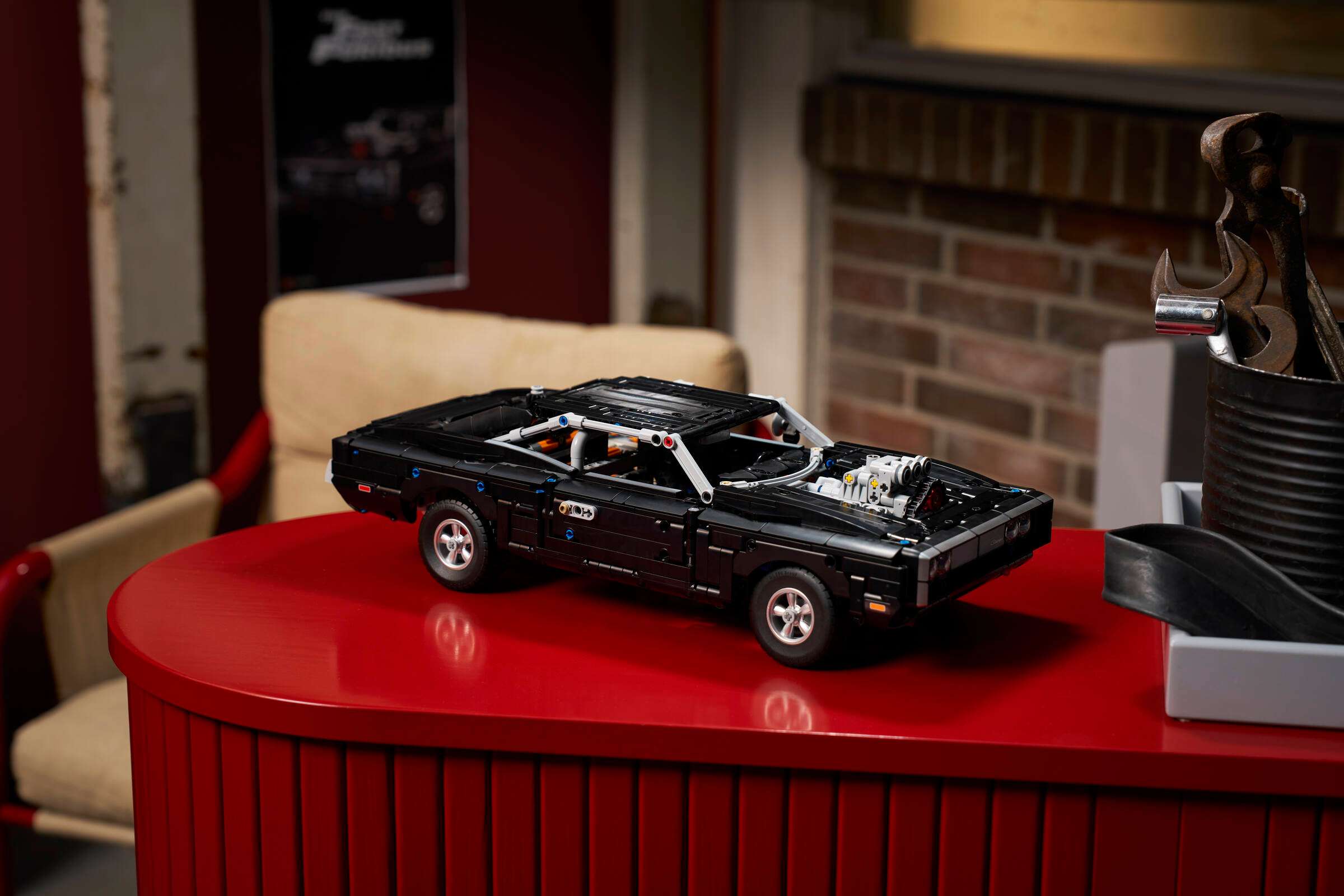 LEGO Technic Fast and Furious Dodge Charger R/T Car 42231 on display
