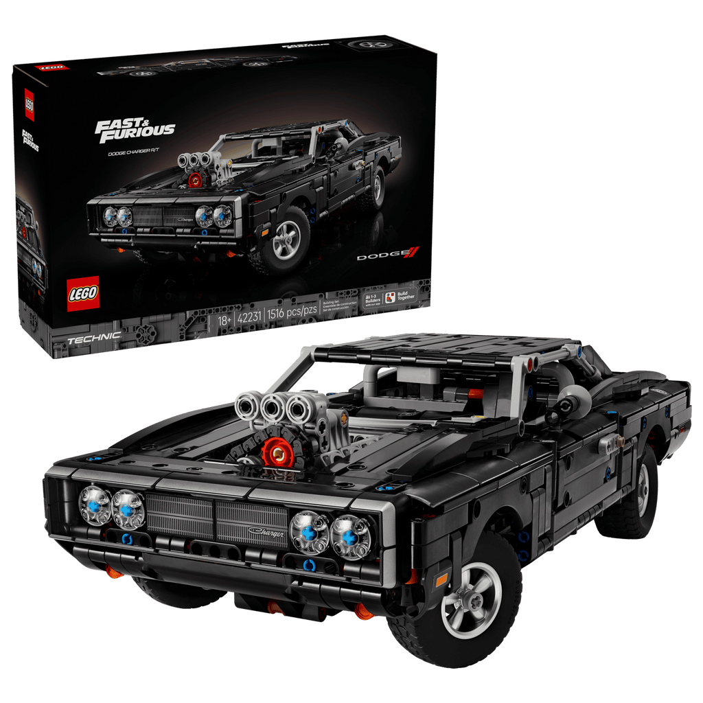 LEGO Technic Fast and Furious Dodge Charger R/T Car 42231 box and model
