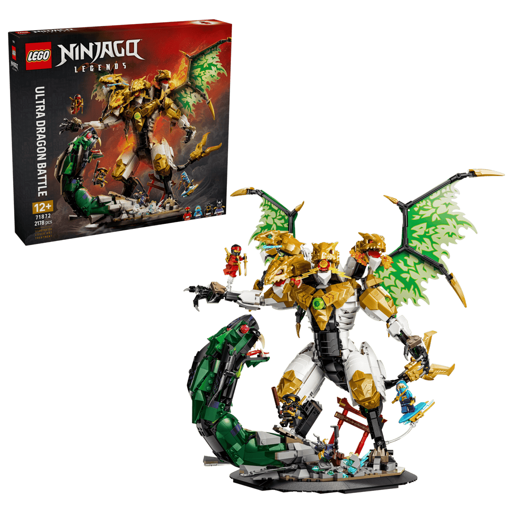 LEGO Ninjago Ultra Dragon Battle 71872 box and model