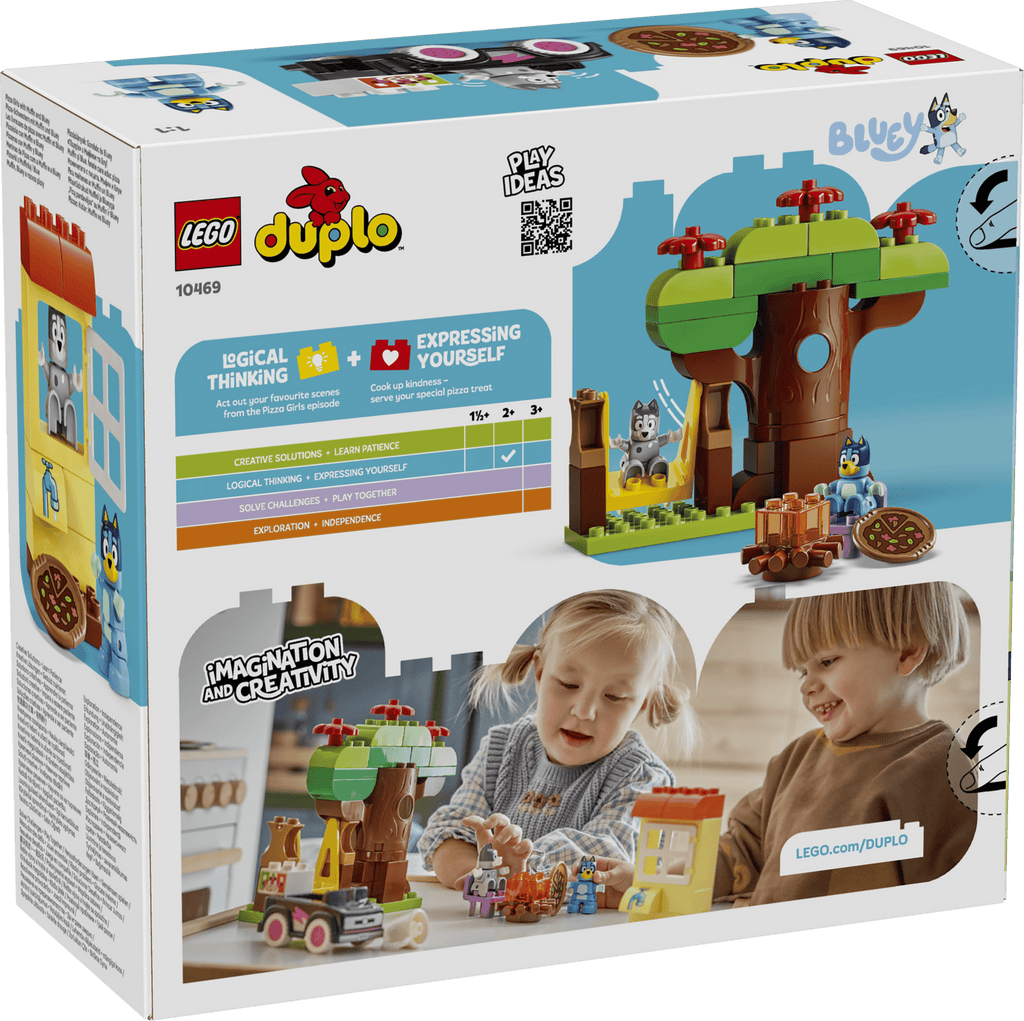 LEGO DUPLO Pizza Girls with Muffin and Bluey box