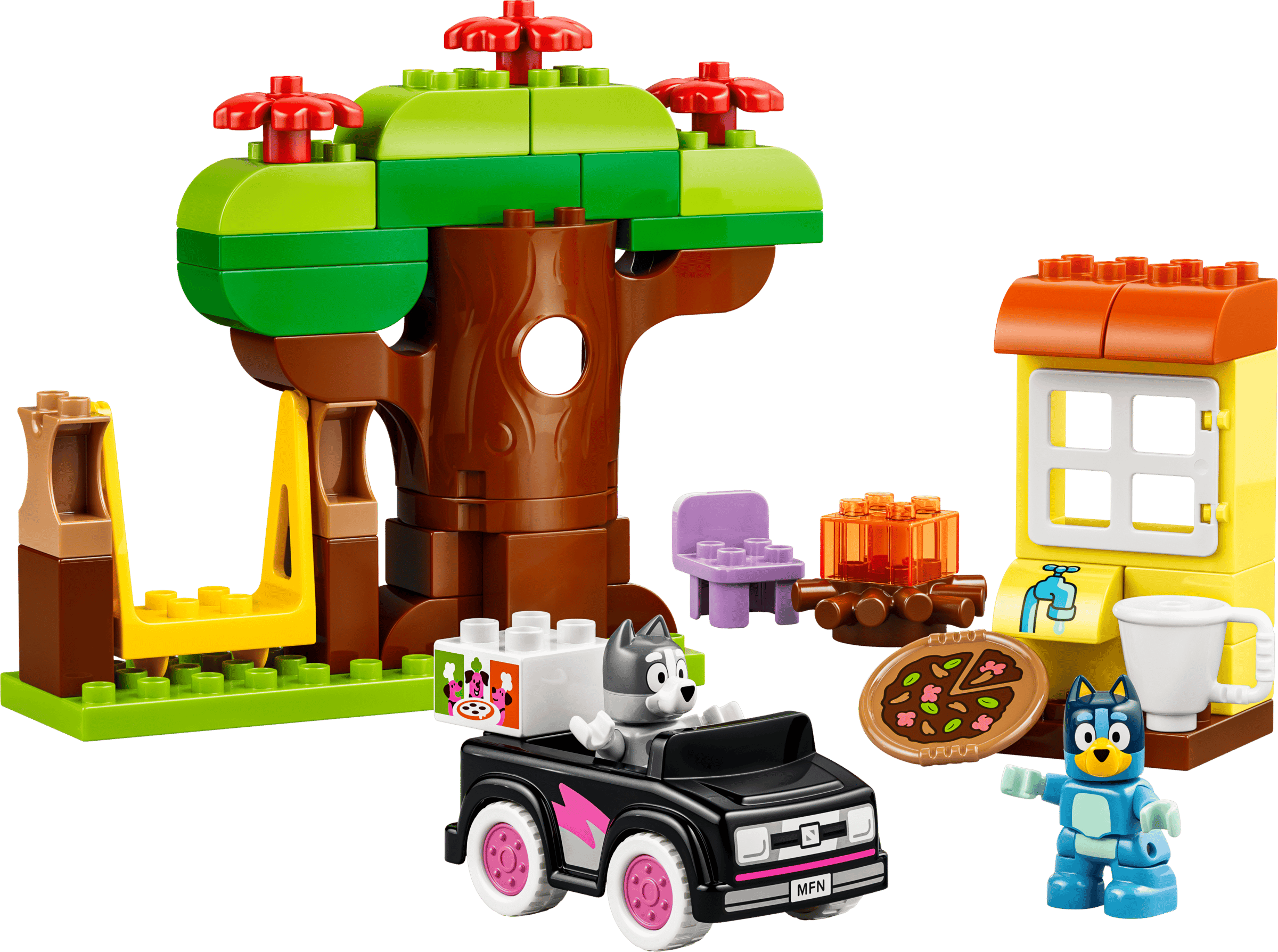 LEGO DUPLO Pizza Girls with Muffin and Bluey built model